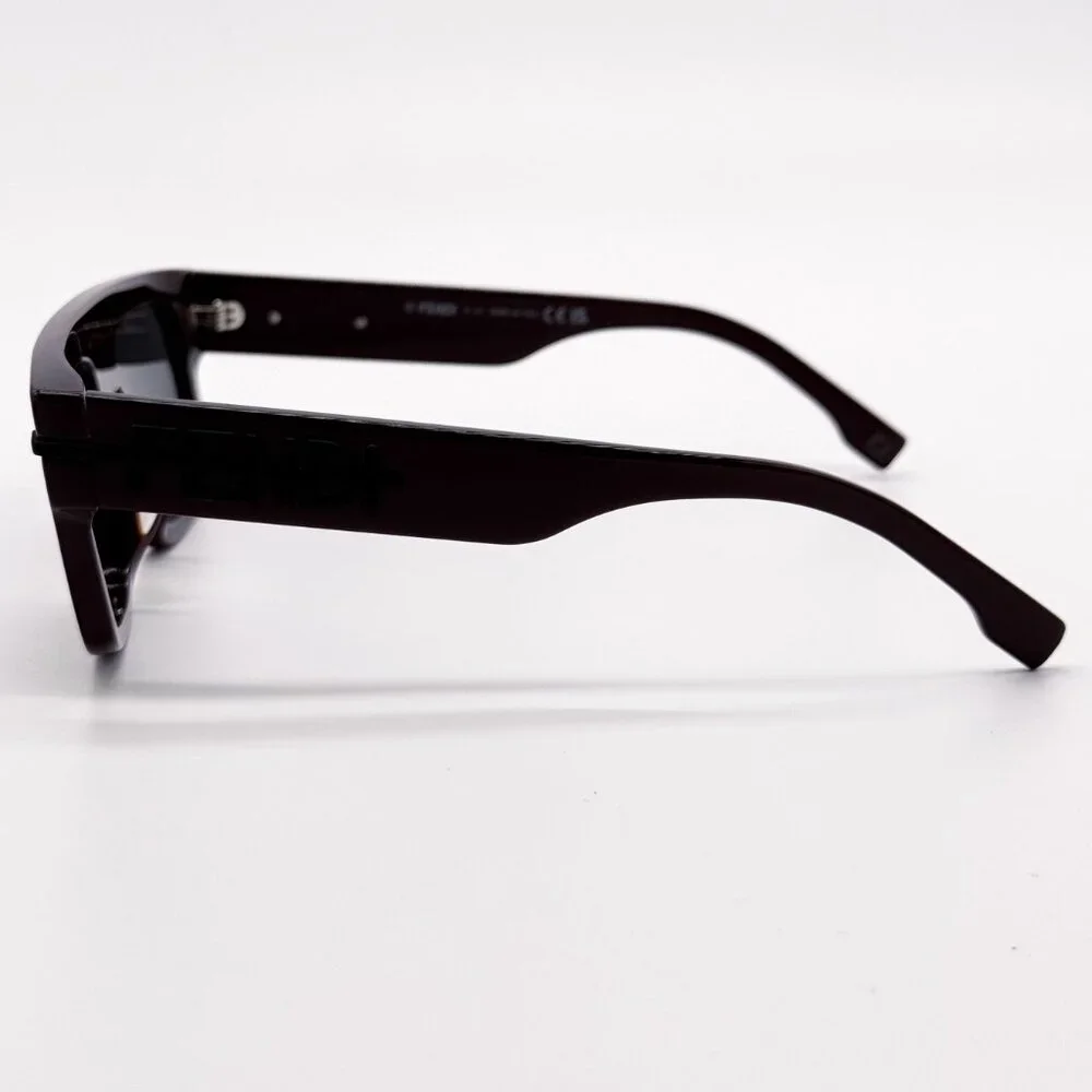 NEW FENDI FE40091U 69A BORDEAUX GREY SQUARE MEN SUNGLASSES FENDI
